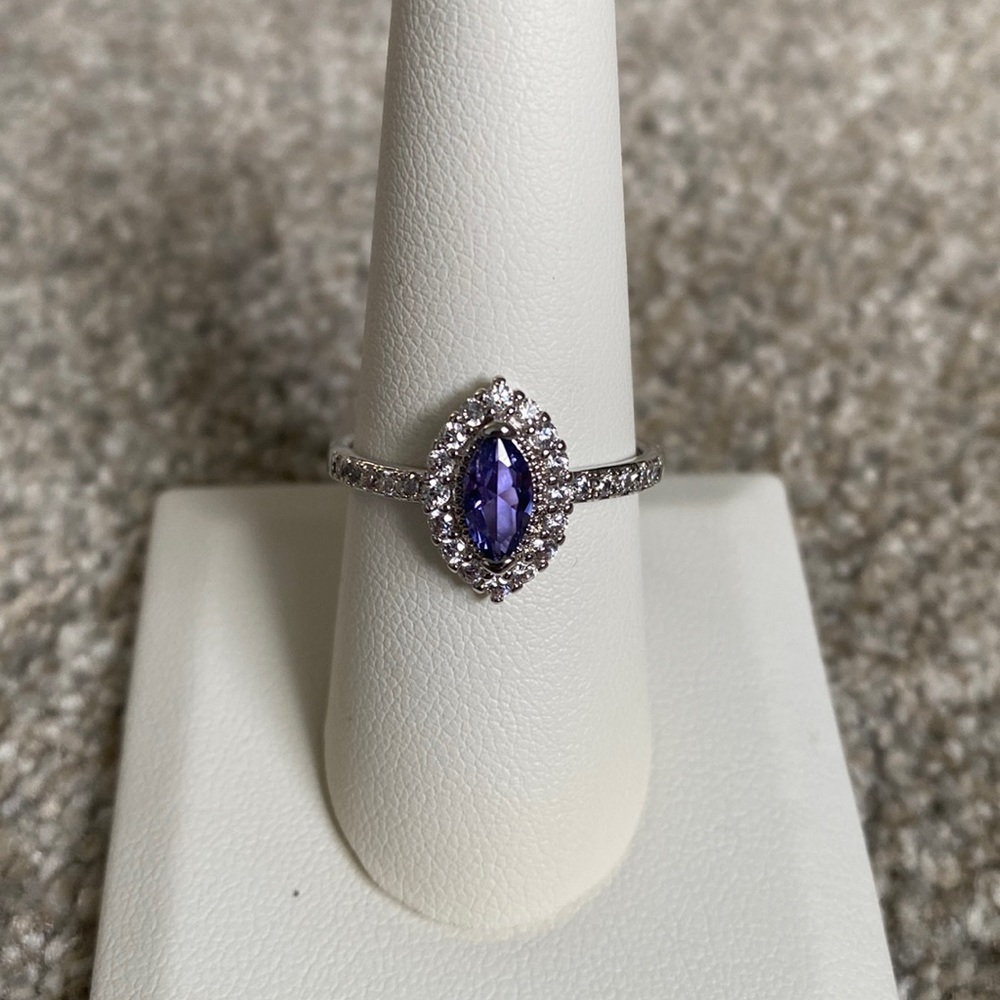 Tanzanite Purple Bomb Party Ring - Size 9